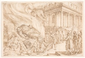 Jehu destruye el templo de Baal de Maarten van Heemskerck