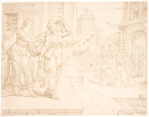 Judith preparándose para ir al campamento enemigo de Maarten van Heemskerck