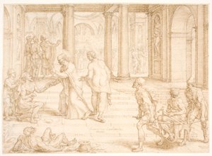 Pedro cura a un paralítico de Maarten van Heemskerck