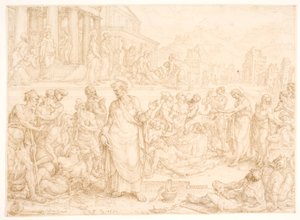 Pedro y los otros apóstoles curan a los enfermos de Maarten van Heemskerck