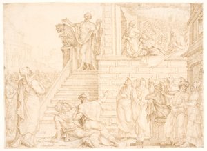 Pedro predicando en Jerusalén de Maarten van Heemskerck
