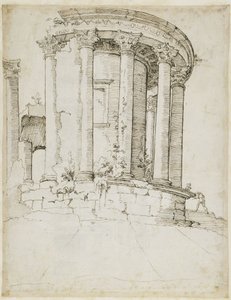 Templo redondo en Tívoli de Maarten van Heemskerck