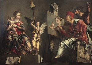 San Lucas pintando a la Virgen