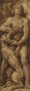 Sansón domina el león de Maarten van Heemskerck