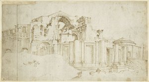 Brazo sur del crucero de la nueva basílica de San Pedro de Maarten van Heemskerck