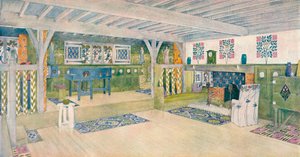 Sala de música en una casa en Crowborough, c. 1902 de Mackay Hugh Baillie Scott