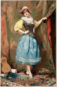 El traje (Una mujer con una guitarra), sd. siglo XIX de Madeleine Lemaire