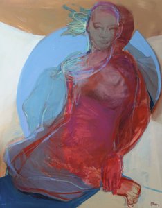 Revealed To Herself, 2025 (acrílicos y pasteles sobre lienzo)