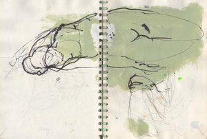 Sketchbook 19, 2024 (pintura al temple, tinta, lápiz sobre papel)