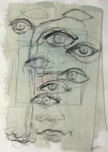 Sketchbook 41, 2025 (pintura al temple, carboncillo sobre papel) de Madgalena Morey