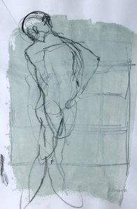 Cuaderno de bocetos 46, 2025 (pintura al temple, carboncillo sobre papel)