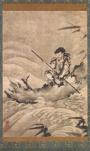 El Explorador Chino Zhang Qian en una Balsa