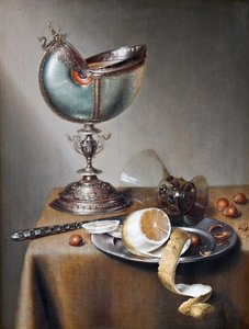 Bodegón con copa de nautilus, c.1650