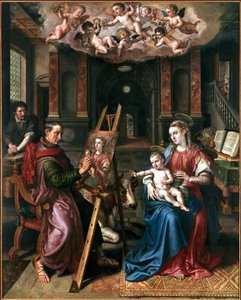 San Lucas dibujando a la Virgen, 1602 de Maerten Vos de