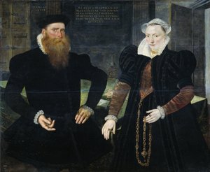 Retrato de Gillis Hooftman, armador, y su esposa Margaretha van Nispen (Gilles van Eichelenberg, llamado Hoffman) de Maerten de Vos