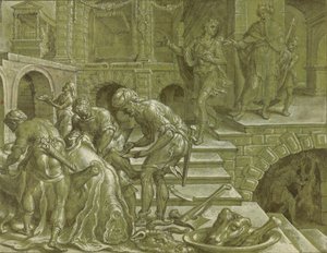 La parábola del rey que preparó una boda de Maerten van Heemskerck