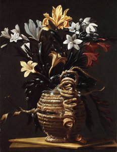 Fiasca con flores, c. 1615-1620 de Maestro della fiasca di Forlì