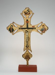 Cruz procesional, c. 1320 (óleo sobre lienzo sobre madera) de Maestro di Santa Chiara