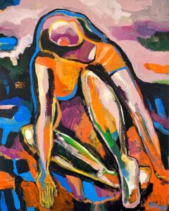 Mujer abstracta y colorida