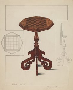 Mesa de tablero de ajedrez, c. 1936