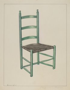 Silla de Respaldo de Escalera - Llamada Silla de Sacudidas, c. 1936 de Magnus S. Fossum