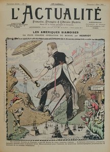 Caricatura sobre la construcción del Canal de Panamá y la cobertura mediática que lo rodea, portada de la revista L