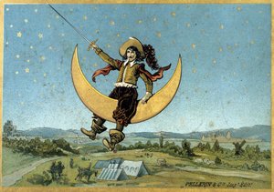 Ilustración de Cyrano de Bergerac en su novela “El otro mundo”