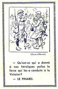 Primera Guerra Mundial (1914-18): ¿Qué dio a nuestros heroicos poilus la fuerza que les llevó a la victoria Pinard (ilustración) de Maigrot Henri known as Henriot