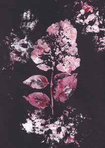 Impresión botánica en rosa