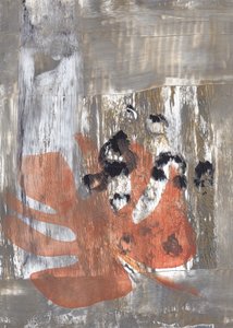 Huella de mano con textura terrosa