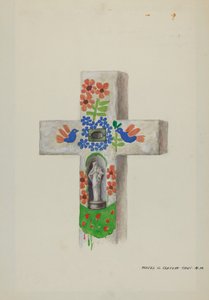 Lápida de cemento, c. 1937
