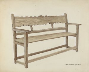 Banco de iglesia - Madera, c. 1937 de Majel G. Claflin