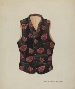 Chaleco de terciopelo bordado, c. 1937