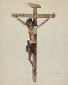 Crucifijo de Madera Pintada, c. 1939 de Majel G. Claflin