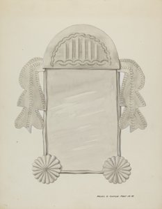 Pequeño espejo enmarcado de hojalata, c. 1937 de Majel G. Claflin