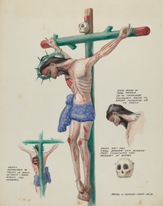 Cristo pintado en madera, c. 1937