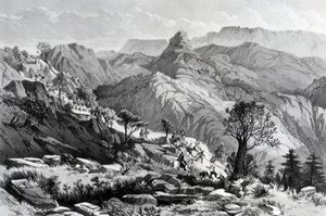 En la marcha cerca de Dongolo, grabado por James Ferguson, 1868 de Major A.G.F. Hogg