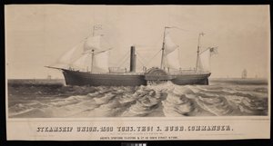 Steamship Union. 1500 Toneladas, Thos S. Budd, Comandante. Construido para Spofford Tileston  Co 1851