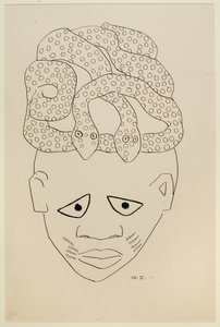 Estudio de una máscara de Malvin Gray Johnson