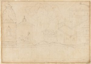 Indrajit hace ofrendas: Folio de la serie del Asedio de Lanka de Manaku