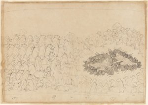 Rama y Lakshmana abrumados por flechas: Folio de la serie del Asedio de Lanka, ca. 1725 de Manaku