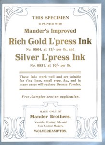 Anuncio de Mander Brothers, 1919 de Mander Brothers