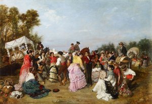 En la Romería de Torrijos - Cabral Aguado-Bejarano, Manuel (1827-1891) - 1883 - Óleo sobre lienzo - 69x99 - Museo Carmen Thyssen, Málaga de Manuel Cabral y Aguado Bejarano