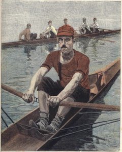 Carrera de remo, en Francia. Ilustración de Luque, del periódico francés Le soleil du dimanche de Manuel Luque