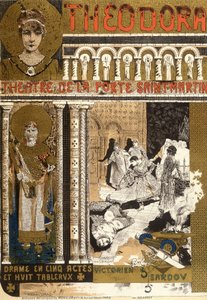 Teodora, en el teatro Porte Saint Martin en París. Ilustración de Manuel Orazi