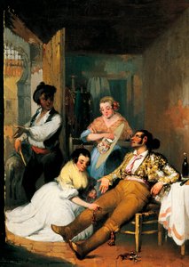 Mujeres visitando a un torero