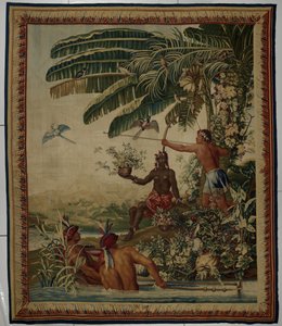 Los Pescadores, Tapiz de la Serie Les Anciennes Indes (Las Viejas Indias) pescador de Manufacture Royale des Gobelins