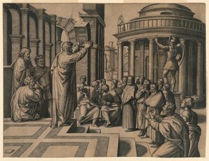 San Pablo predicando en Atenas de Marc Antonio Raimondi