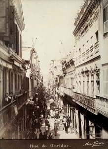Una calle de Ouvidor, Brasil de Marc Ferrez