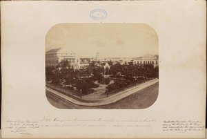 Campo das Princezas en Pernambuco mostrando el teatro, la asamblea provincial, el gimnasio y el palacio presidencial.
